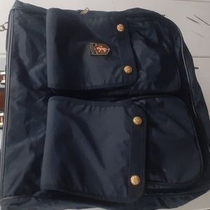 VTG Adolfo Navy Canvas/ Vinyl Hanging Garment Bag